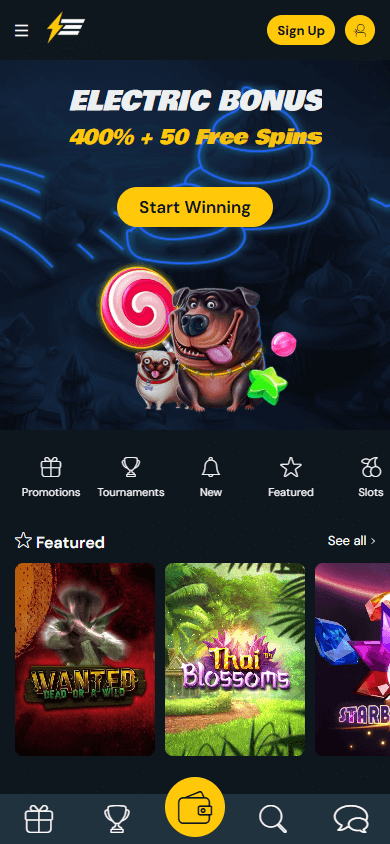 Electric Wins Casino Mobile screenshot